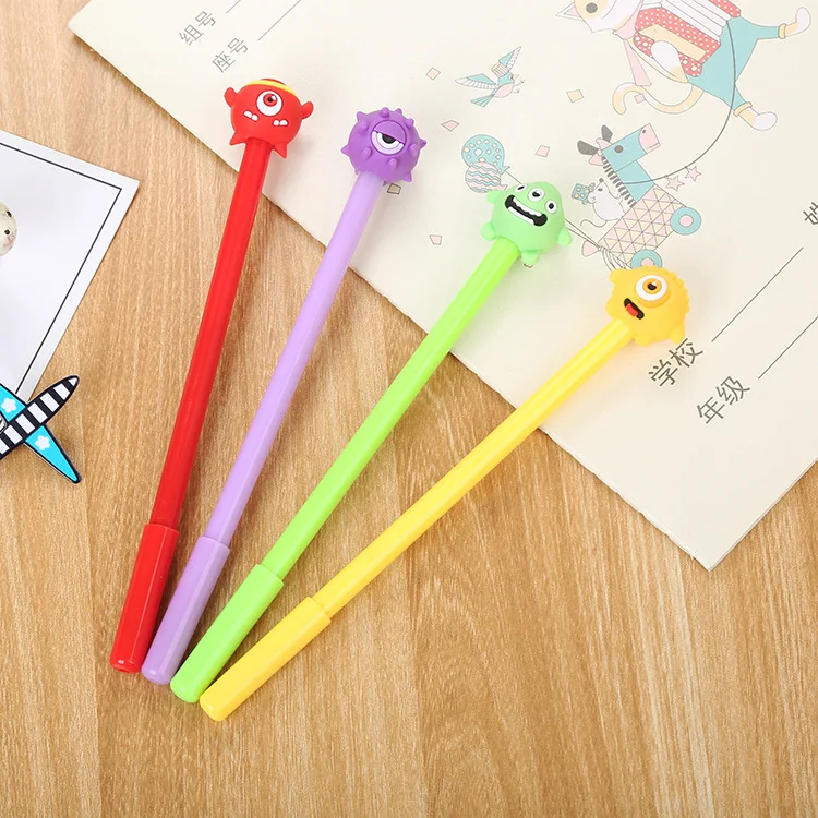 50pcs  Creative stationery student neutral pen cute cartoon one eyed dragon water pen office supplies signing pen