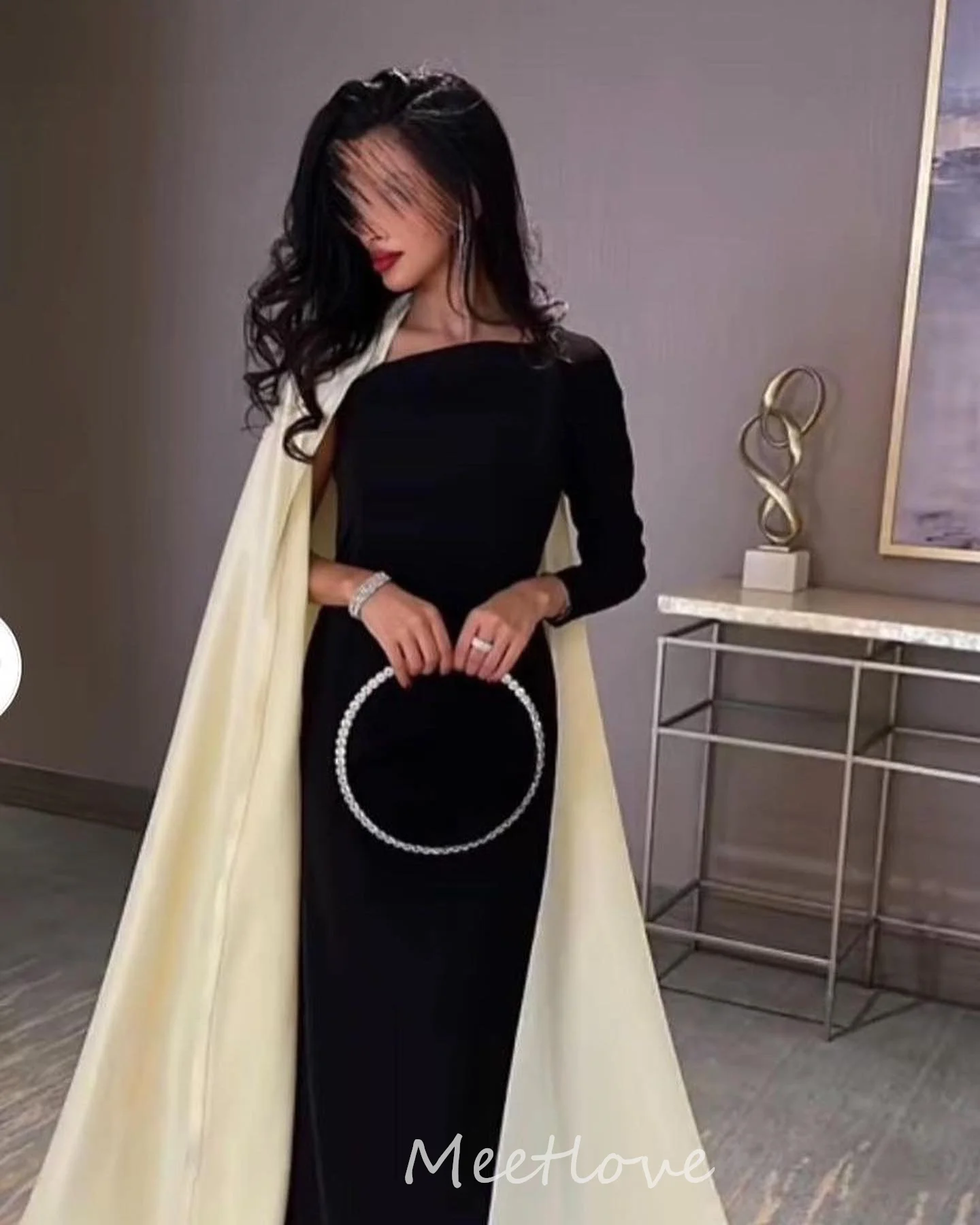 Meetlove 2024 Customized 2-Piece One Shoulder A-Line With Jacket Customized Formal Occasion Dresses Arabia Vestidos De