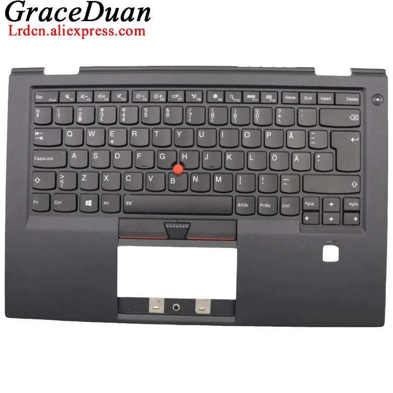 

SE Swedish Finnish Black Keyboard Upper Case Palmrest Shell Cover For Lenovo Thinkpad X1 Carbon 4th Gen4 G4 01AV174 01AV213