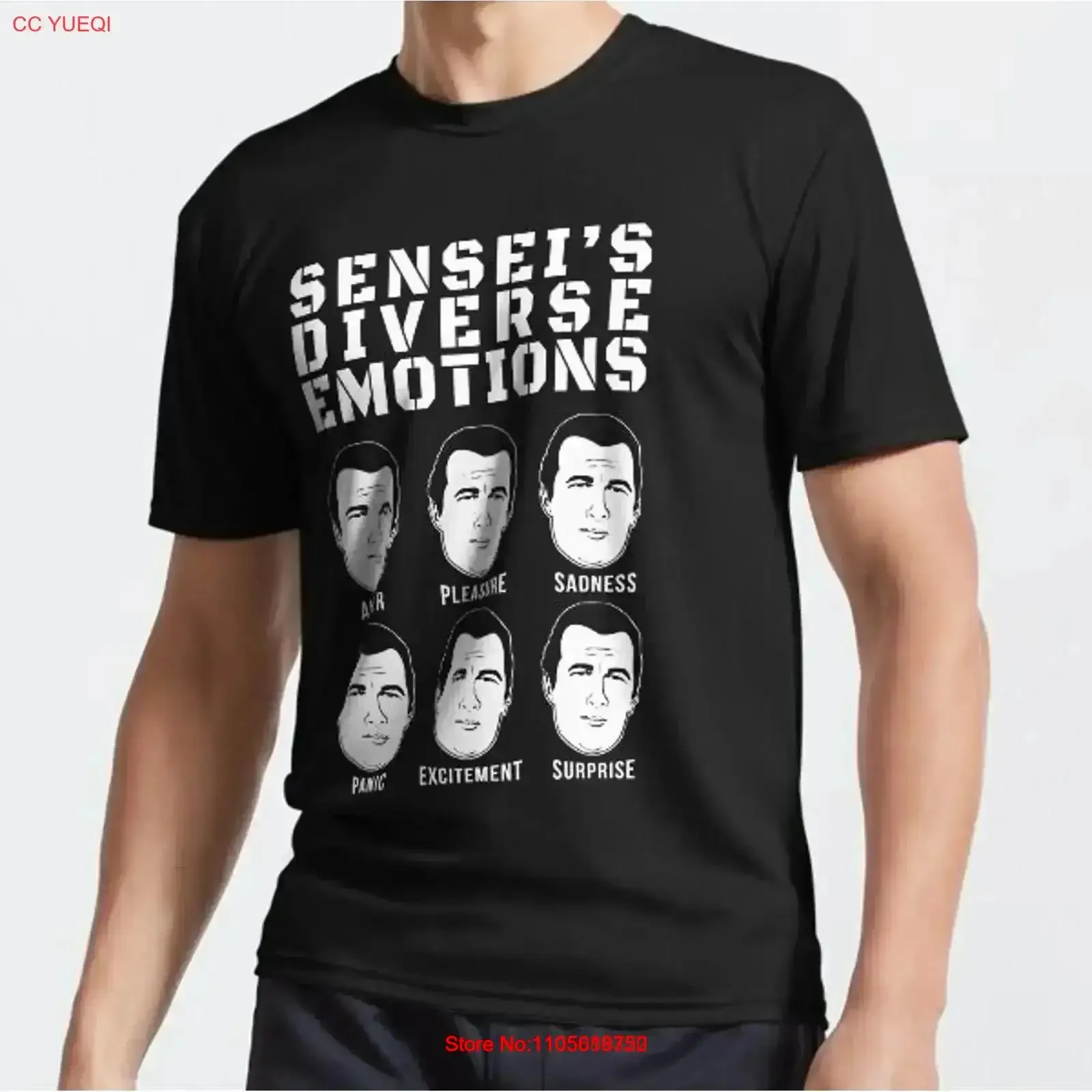 Steven Seagal Senseis Diverse Emotions Funny Ironic Humor Active T Shirt vintage Washed homme Breathable Stylish Slightly