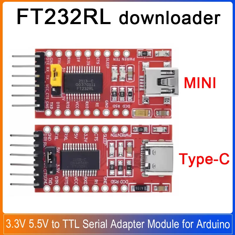 FT232RL FTDI Downloader Module  3.3V 5.5V USB to TTL Serial Adapter Module for Arduino