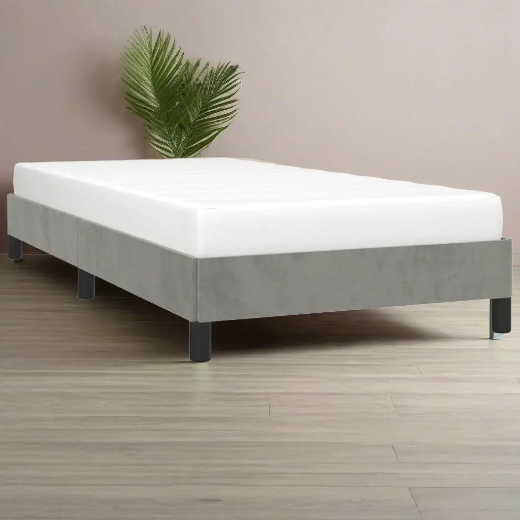 Bed Frame without Mattress Light Gray 39.4x79.9 Twin for xl Velvet