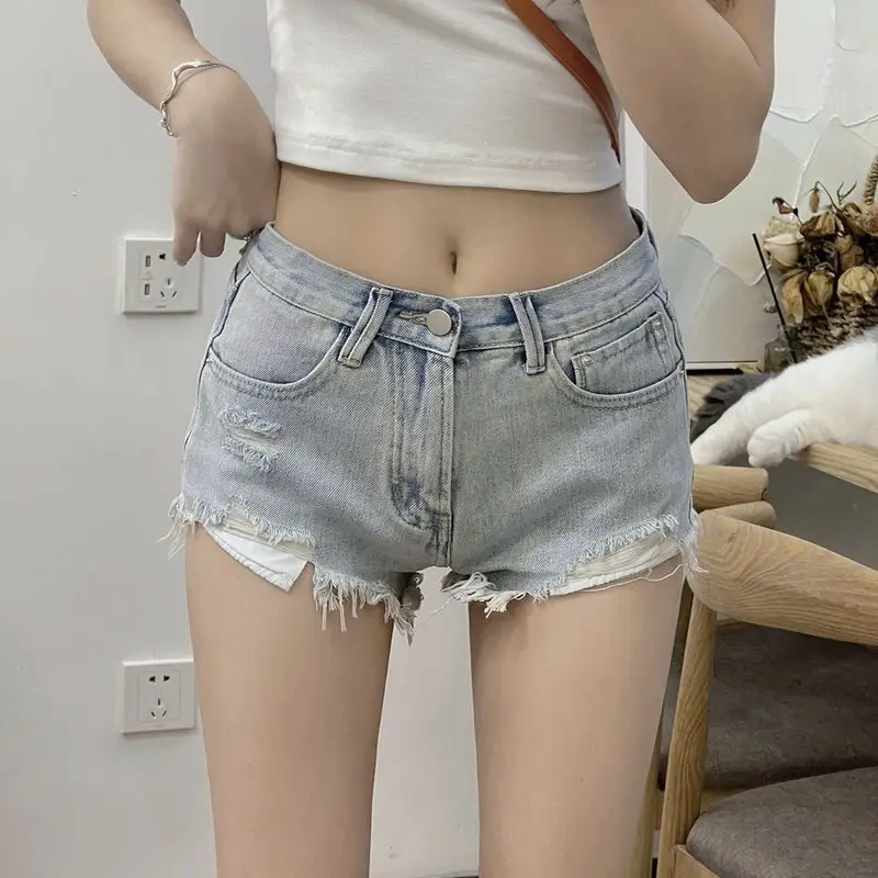Short Jean Pants Woman Micro Mini High Waist Ripped Harajuku Denim Shorts For Women Fashion To Wear Offer Aesthetic Hot Elegant