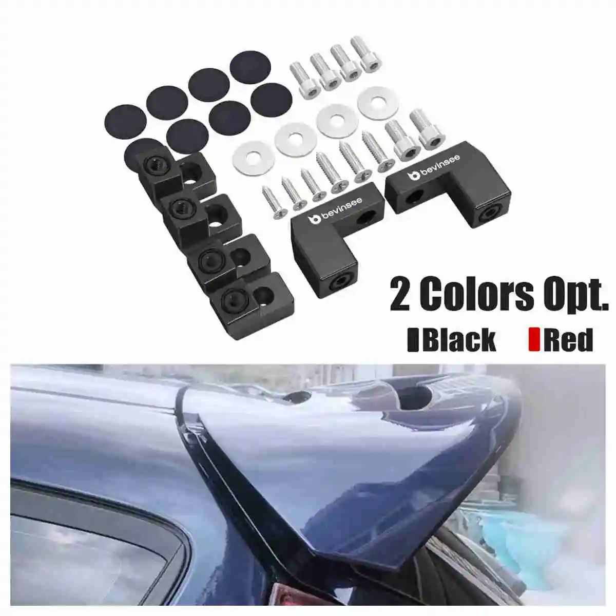 BEVINSEE Wing Spoiler Riser Kit for Ford Fiesta Mk6/Mark VI ST Models (EU) for Ford Fiesta MK7 and MK7.5 Fiesta ST180(UK)