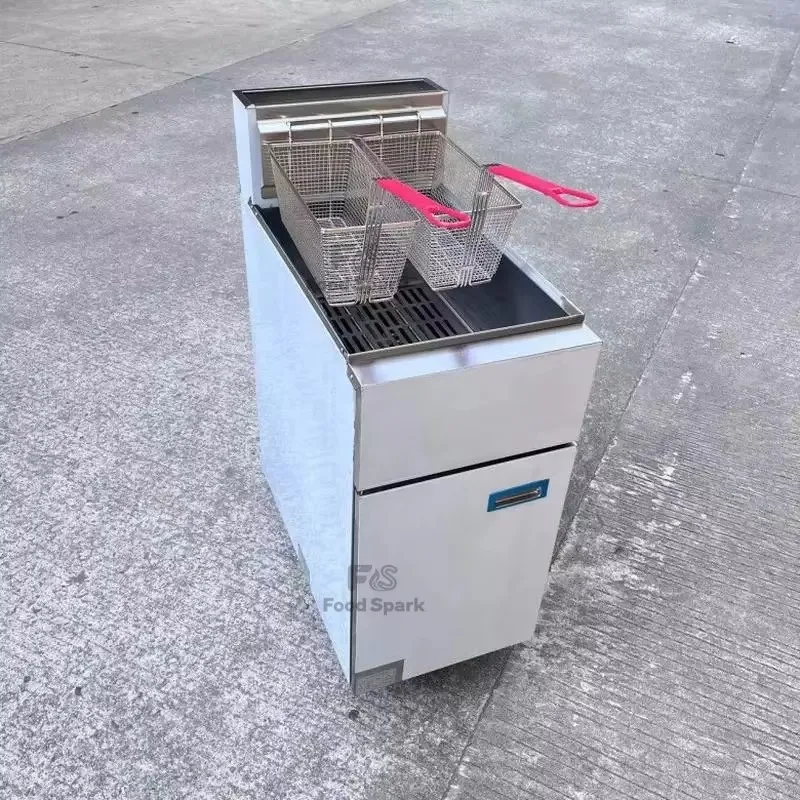 Commercial Heavy Duty CE Approved Double Basket Propane Gas Fryer for Fast Food Hotel Restaurant