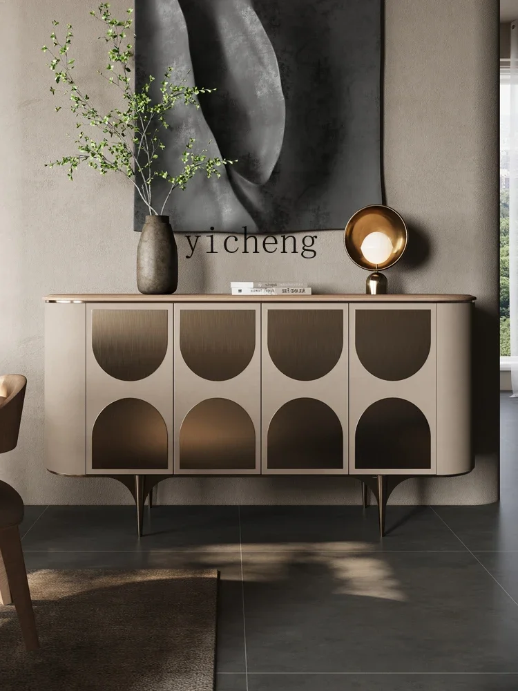 ZZ entrance cabinet is opposite the door, living room high-grade black walnut light luxury minimalist dining side rack