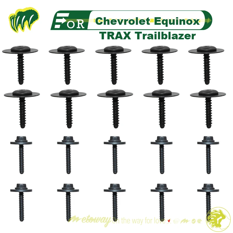 20pcs Screws For Chevrolet Equinox TRAX Trailblazer Headlight Screws Bumper Panel Lining Mudguard Screws Fixing Bolts