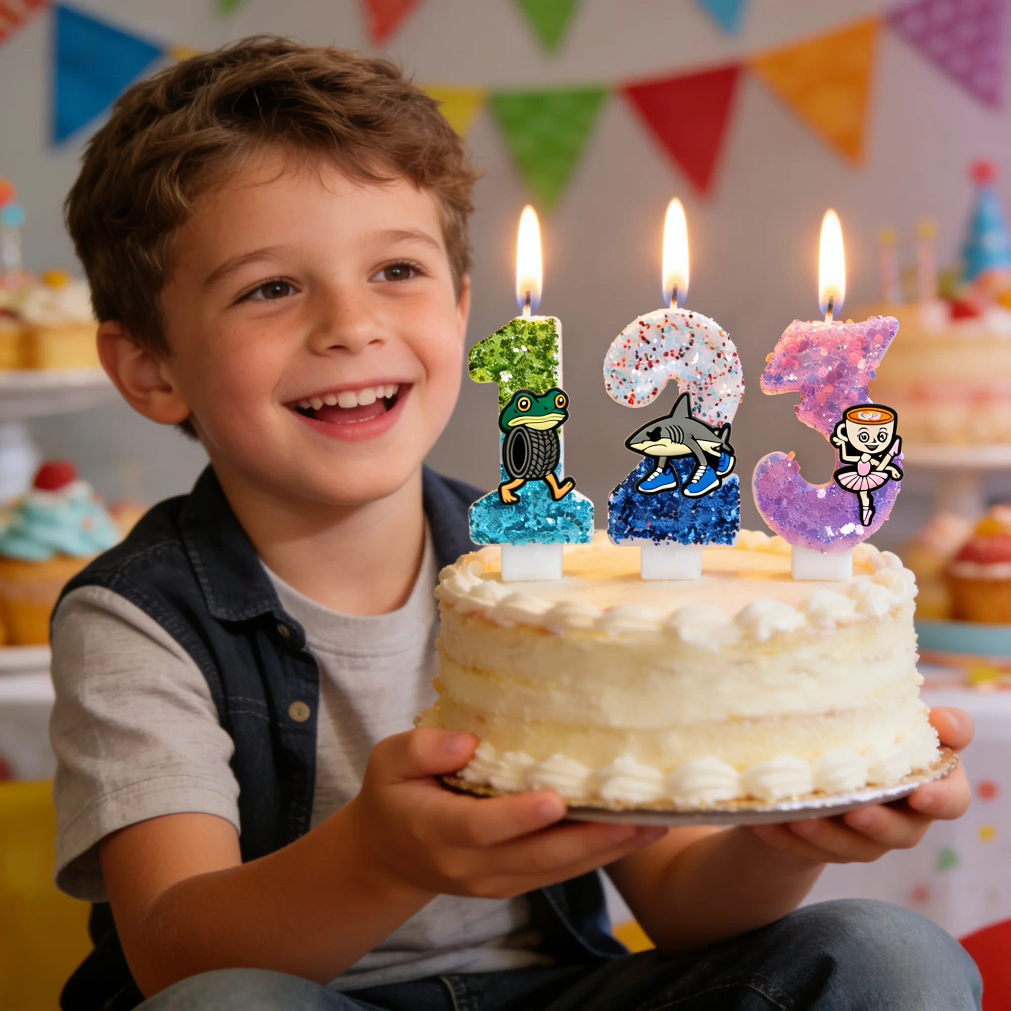 Tung Sahur Tralalero Tralala Kerze Nummer 0-9 Geburtstagstortenkerze Dekoration Geburtstagsparty Tortendekoration Babyparty Deko Geschenk