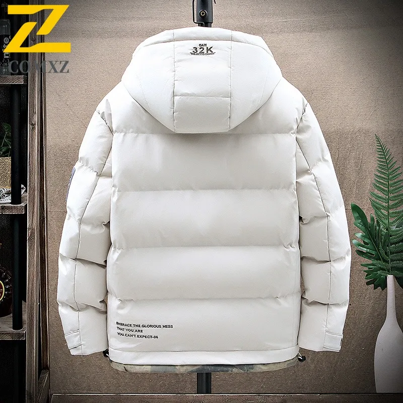 Winter Warm Jacket Men's Trendy Casual Thick fleece-lined Comfortable Windproof Cotton Coat Youth Brand Baseball Clothes Parkas