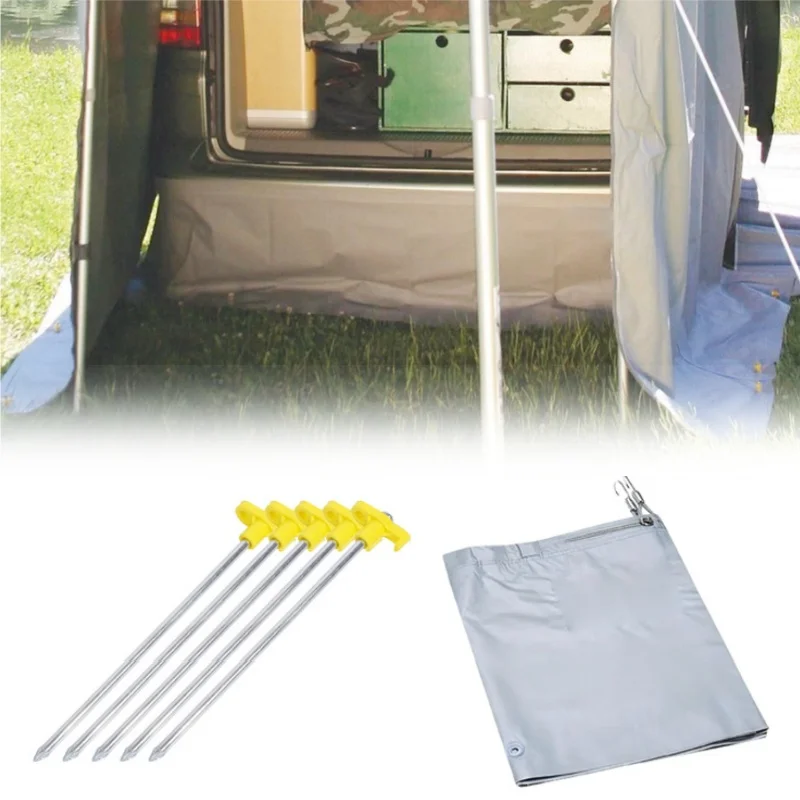 Für VW T5 T6 Campervan Hecktür-Sockel-Sets, Regenwind, Drafts-Rock mit elastischen Bungee-Riemen, Bodensockel