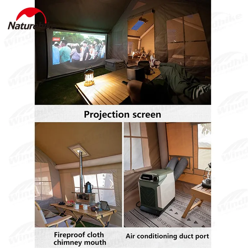 Naturehike Glamping Luxury 17.2 Camp Inflatable Tent Large Space 600D Polyester 1 Room 1 Hall Travel Family Tent Easy To Build