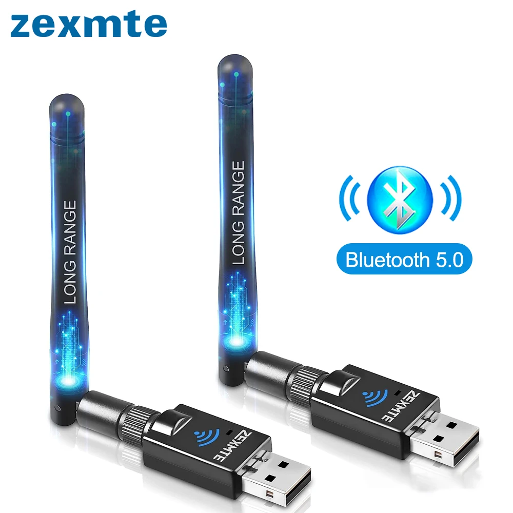 Zexmte 5,0 m USB Bluetooth 5,1 Adapter 20m 50m Bluetooth 8,1 Dongle Audio Sender Empfänger für Windows/Adaptador