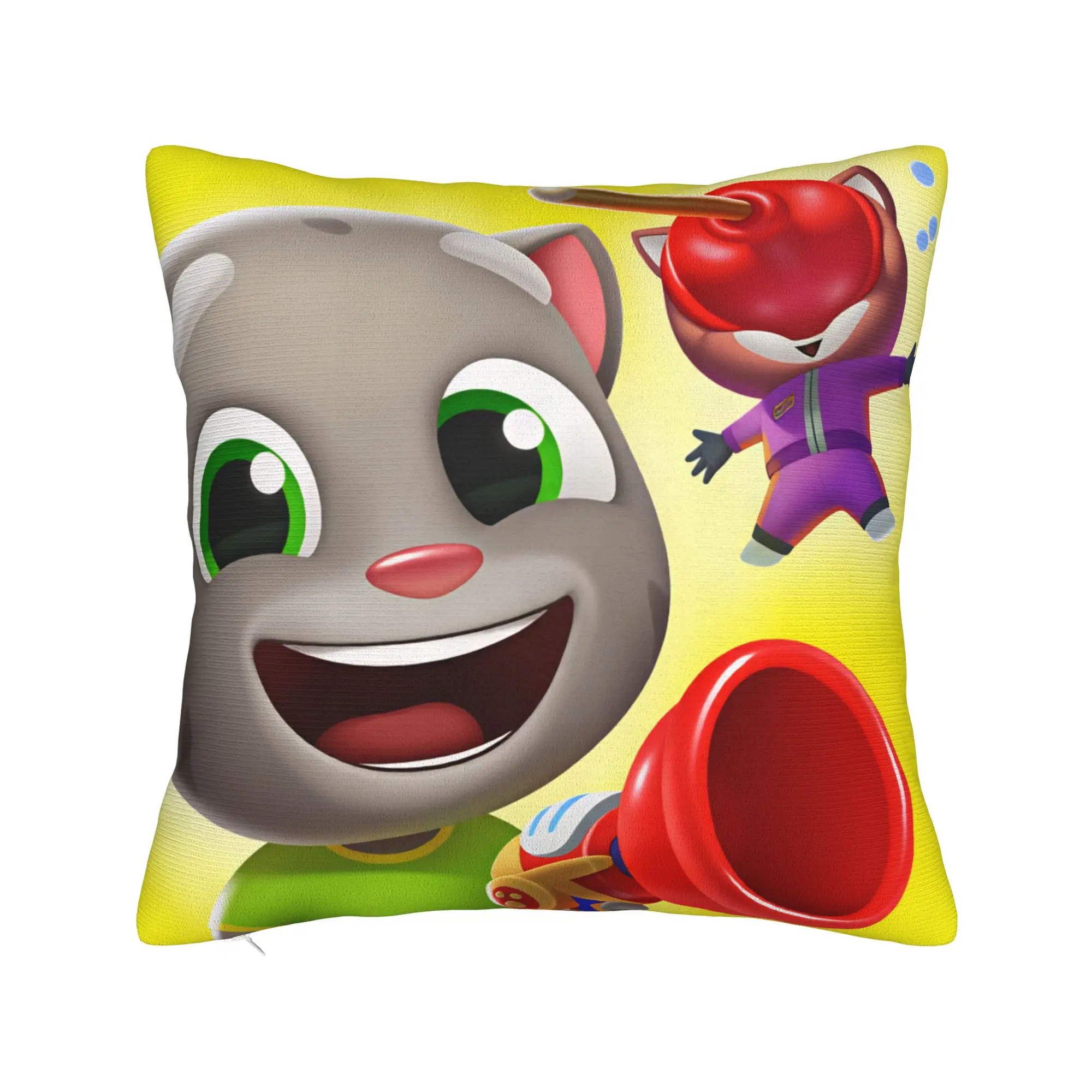 Game T-Talking T-Tom And F-Friends Pillow Cover  Novelty Pillow Case For Living Room Bed Chair Soft Cushion Cover Birthday Gift