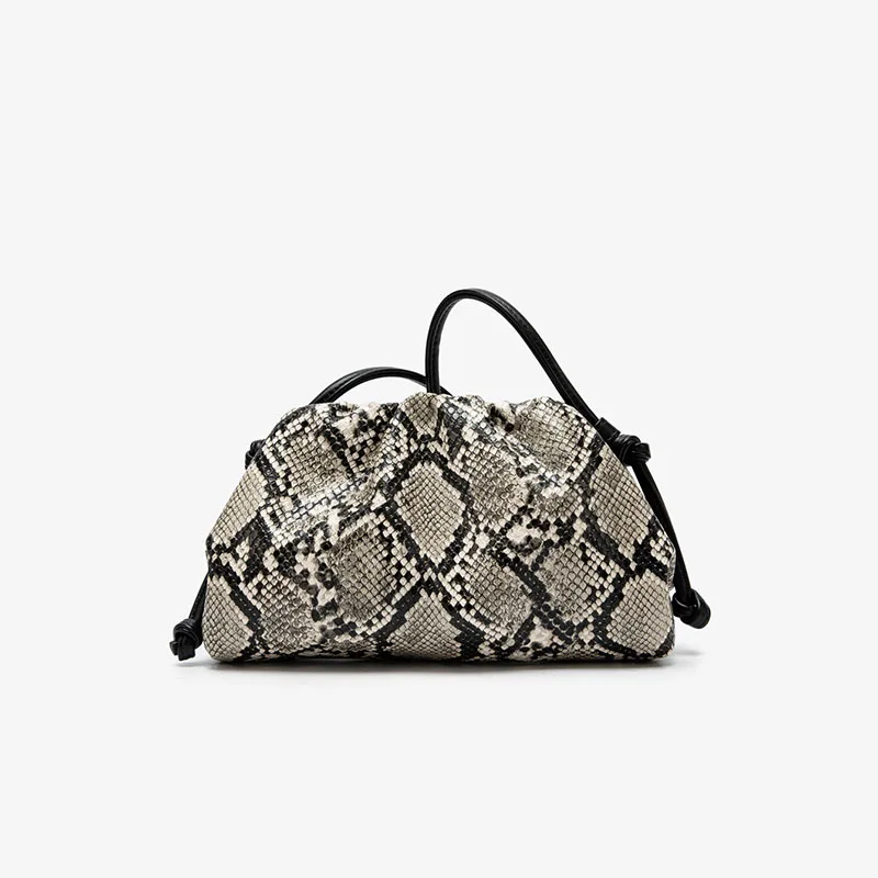 

Ruched Serpentine Dumpling Bags for Women Snake Pattern Shoulder Crossbody Bag Pouch Handbag Clutch Luxury Designer Bag