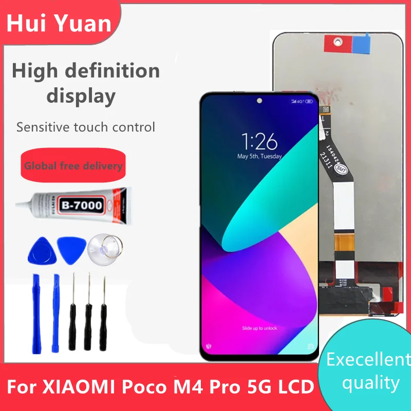 

6.6''Original For Xiaomi POCO M4 Pro 5G LCD Display Touch Screen Digitizer + frame Assembly For Xiaomi POCO M4Pro 21091116AG LCD