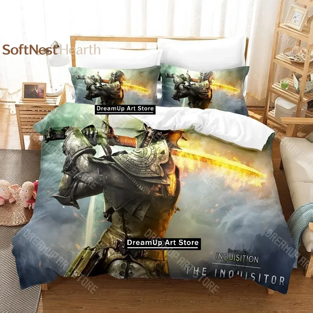 2026 3D Print Dragon Age Inquisition Bedding Set Single Twin Full Queen King Size Bed Set Adult Kid Bedroom Duvetcover Sets Anim