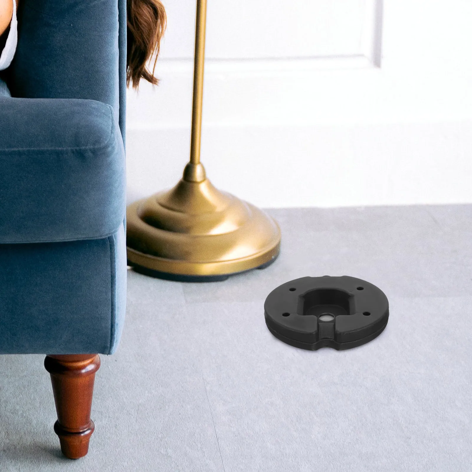 

Heavy Duty Iron Round Plate Weighted Floor Stand Metal Lamp Chassis Desktop Light Base Holder Stand Floor Light Loader