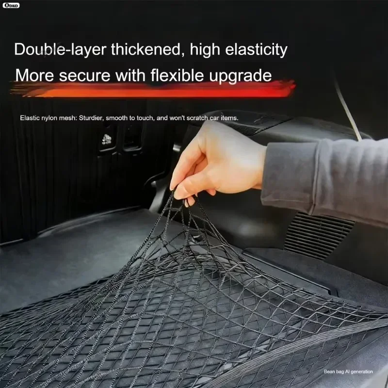For Genesis G80 Car Rear Cargo Net, Envelope-Type Elastic Trunk Storage Organizer, Car Storage Accessories 2017-2025