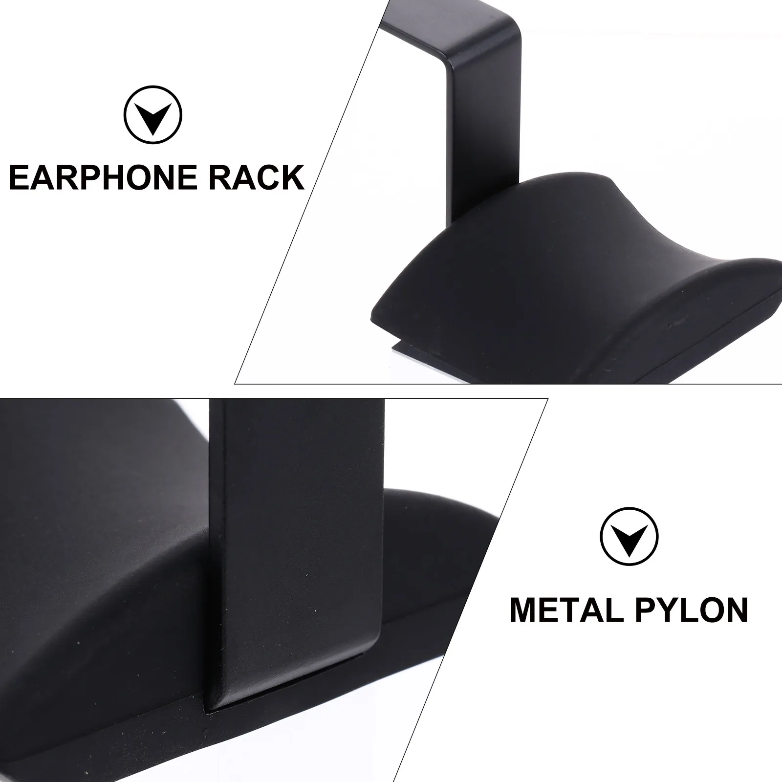 Headphone Rack Headset Stand Hanger Holder Mount for Gaming Desk Pc Monitor Aluminum Alloy Silicone Base Adhesive Tape Fixing