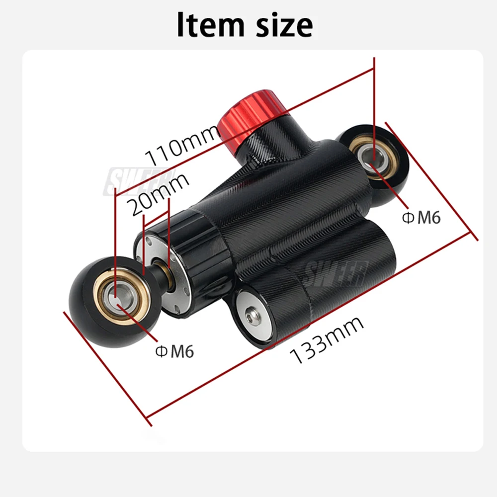 Motorcycle Front Steering Mini Damper Universal For Motorbike Sctooter Dirt Bike CNC Short Adjustable Steering Stabilize Damper