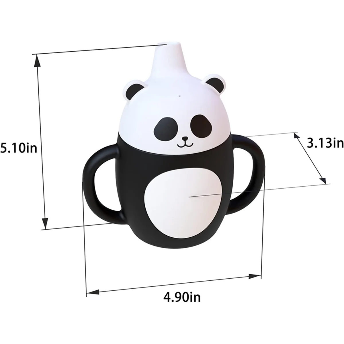 Toddler Sippy Cup, Children'S Silicone Cup, Splash-Proof Straw Panda Sippy Cup