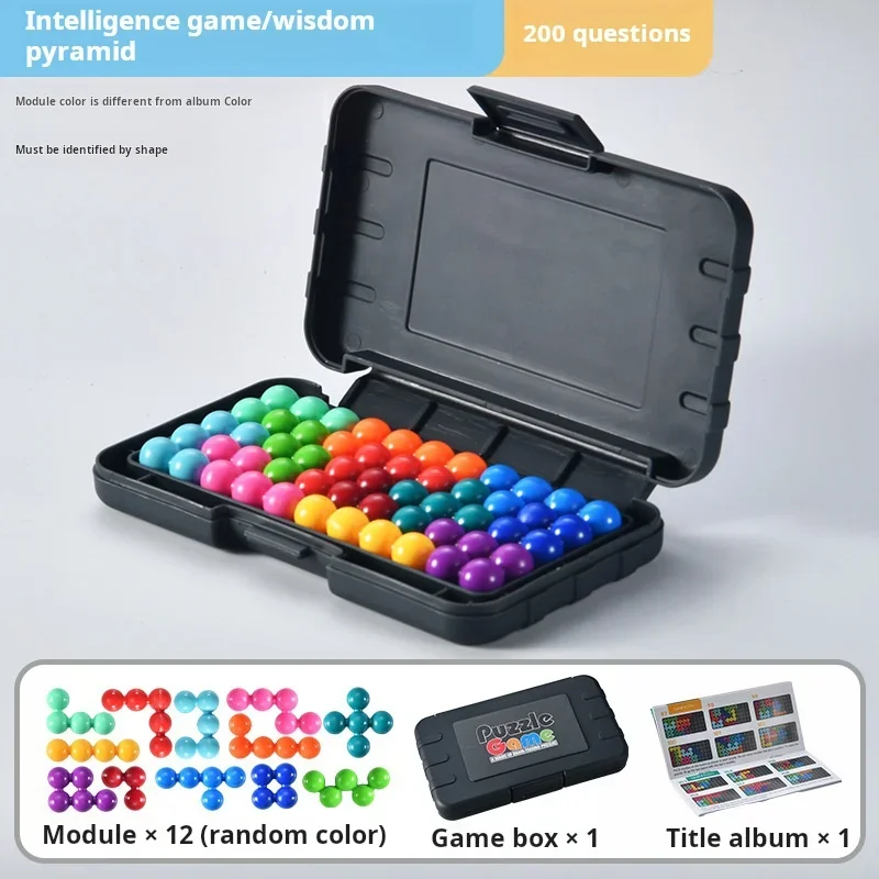 120 Challenge Montessori Toys IQ 3D Game Children's Logical Thinking Wisdom Magic Beads Quickly Pyramid Beads Gifts