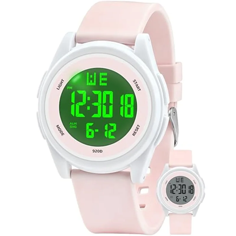 Socico Digital Watch Men Women 50M Waterproof Sports Military Large Face Wirstwatch with Stopwatch, Alarm, LED Backlight, 12/24H