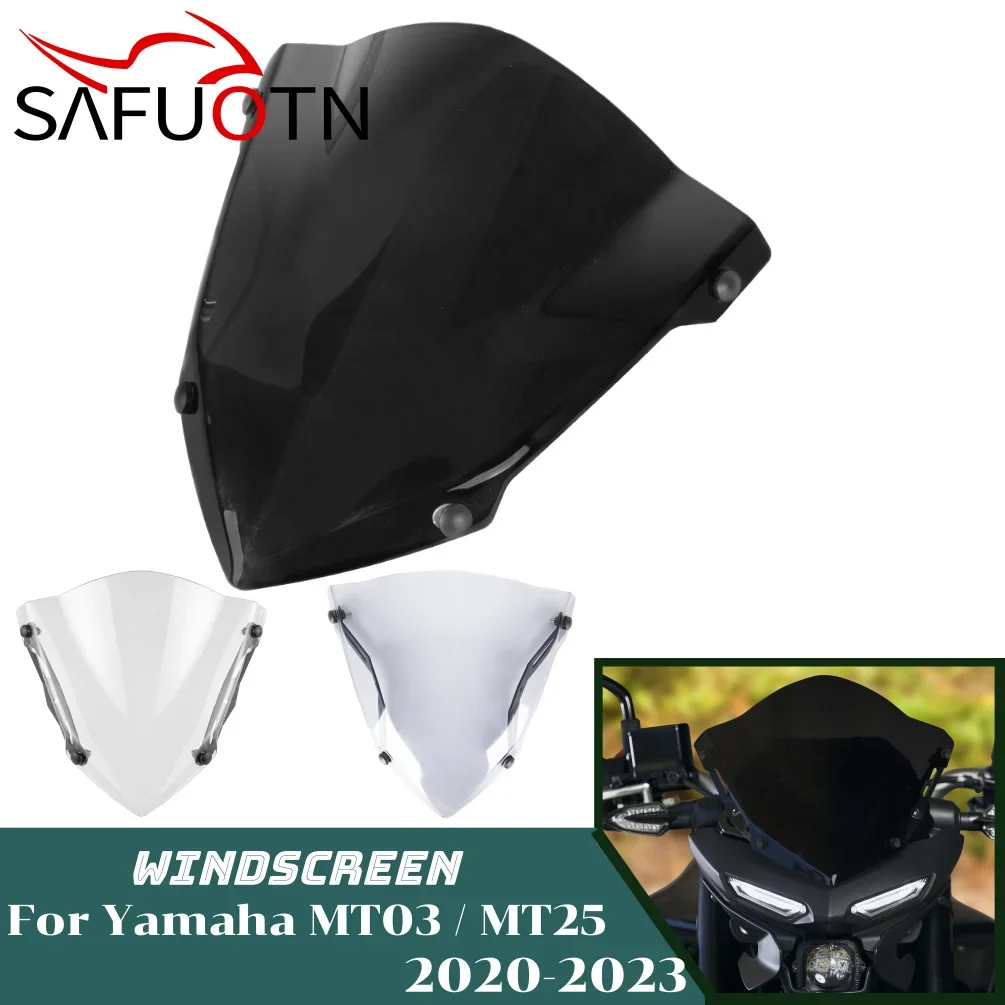 

for MT 03 25 Sport Touring Windshield Windscreen For Yamaha MT-03 MT-25 2020-2023 MT03 Motorcycle Wind Deflector Shield Screen