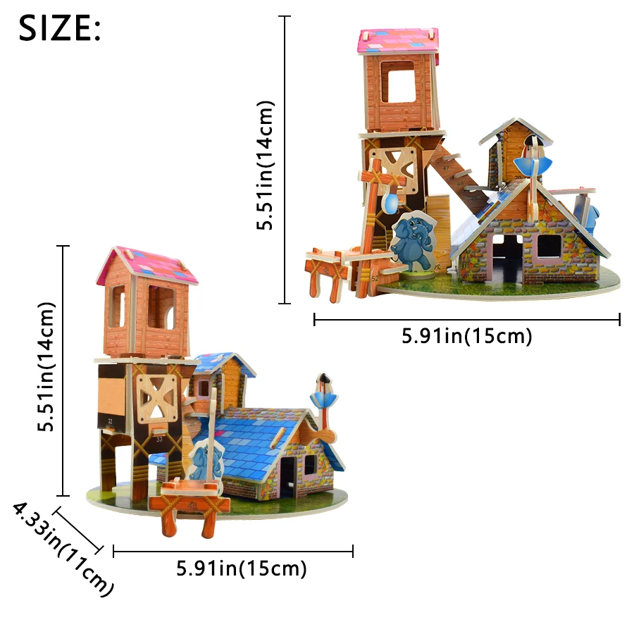 Farm House 3D Puzzle Toys Cardboard Building DIY Assembly  Paper Model Kits Educational Toy for Children Gift Home Decoration