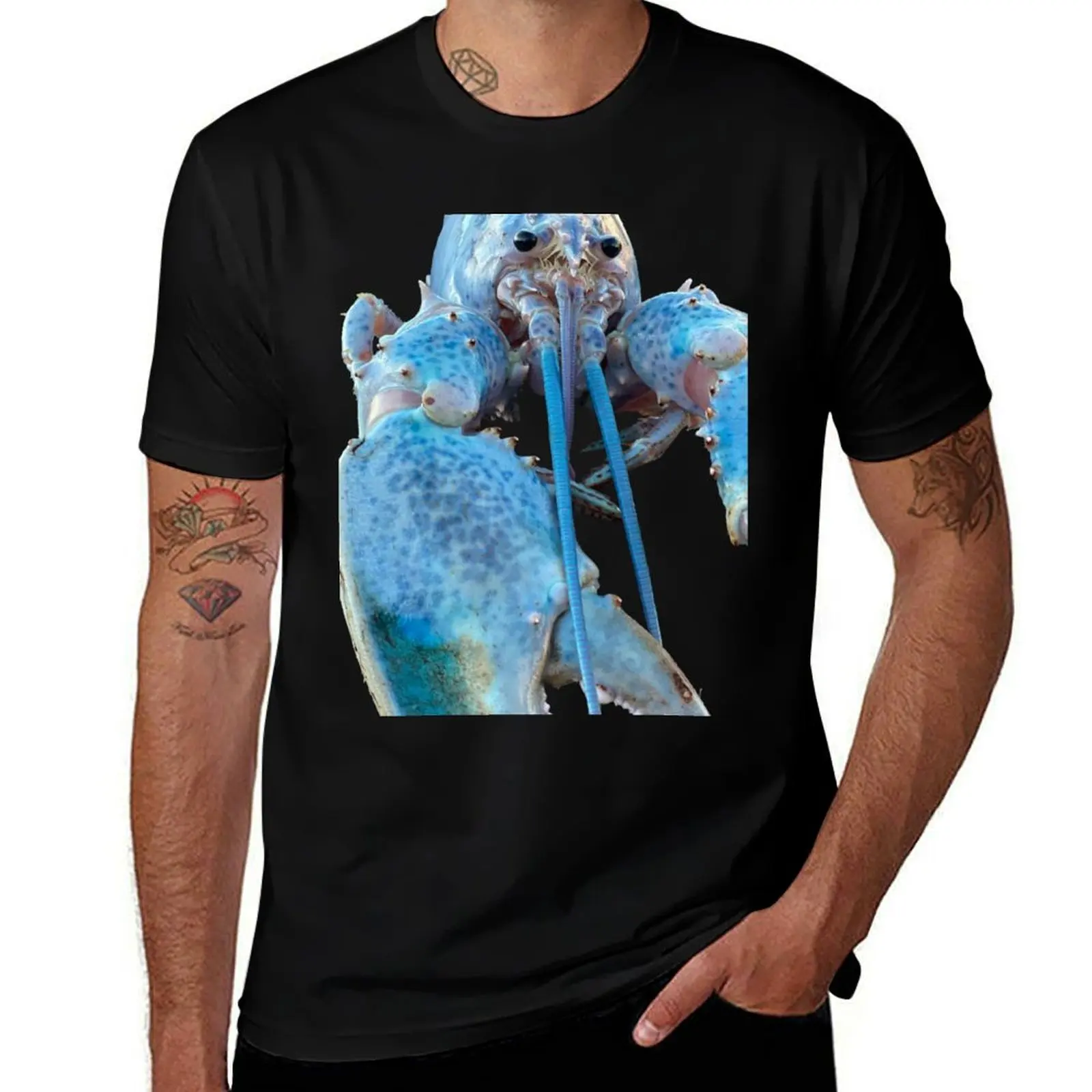 

blue lobster jumpscare T-Shirt printed t shirts for man man t shirt designer man t shirt cotton T-shirt