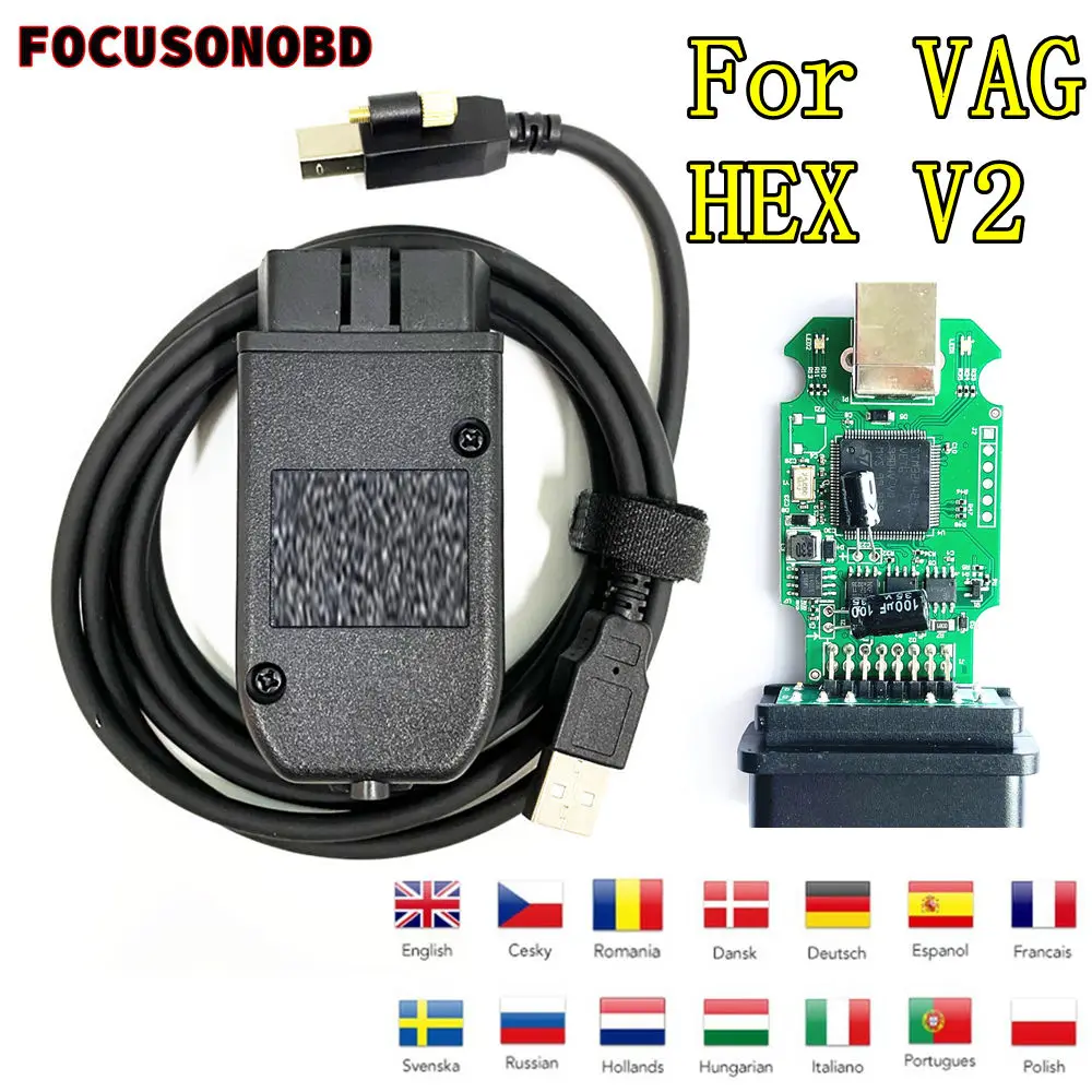 NUOVO per VAG HEX V2 VAGCOM V23.3.1 Chip Principale STM32F429VET6 per VW/AUDI/Skoda Supporta l'aggiornamento del caricatore VII PLUS Strumento Diagnostico