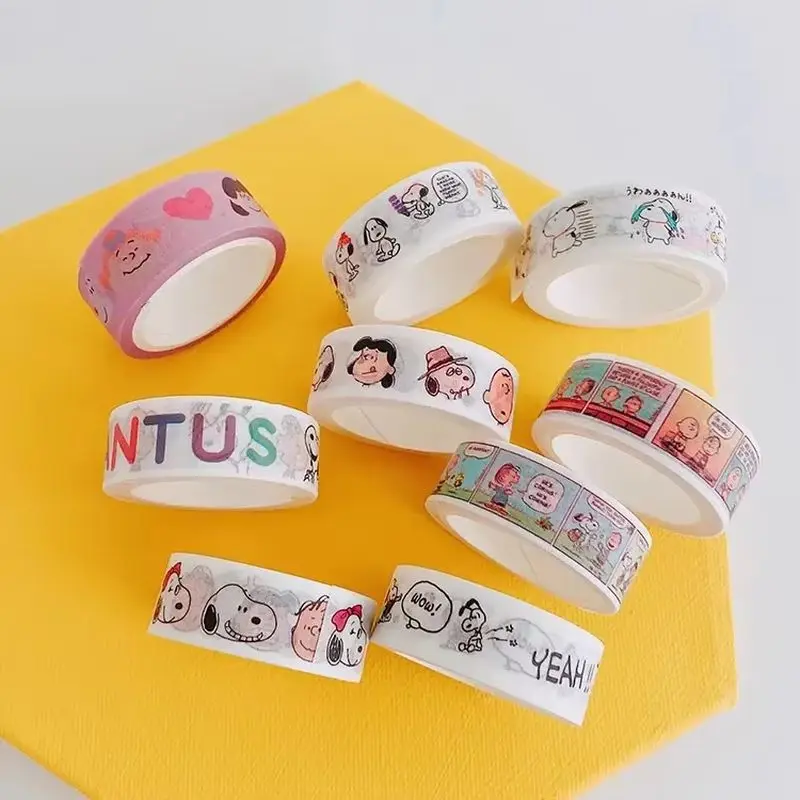 Snoopy Paper Sticker Tape Cartoon Ins Popular Cute Charlie Manual Sticker Tape 5 Meters Handbook Material Decorate Girl Gift