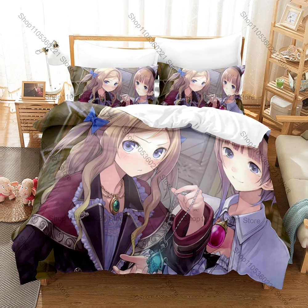 Totooria Helmold Atelier Totori Duvet Cover Set 1 Duvet Cover + 2 Pillowcases Arland Fantasy Game Bed Linens Gift