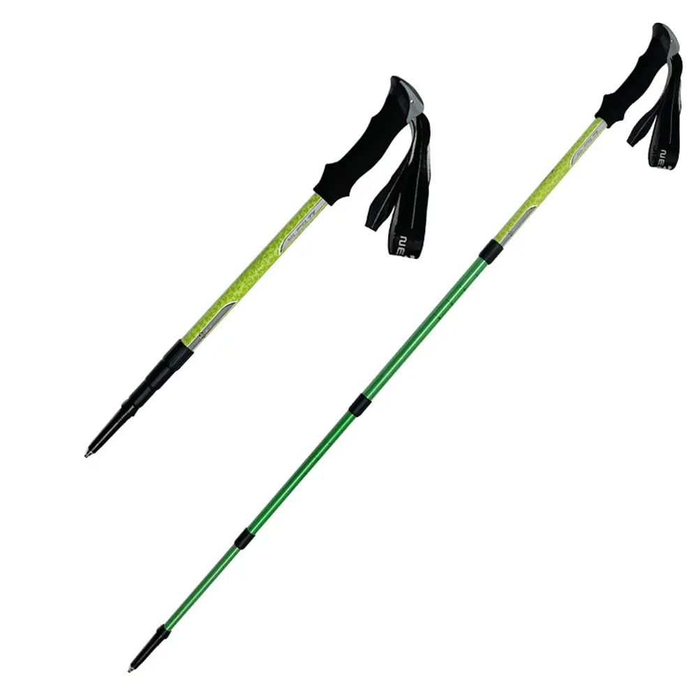 Outdoor Four-section Folding Hiking Poles Ultra-light Aluminum Alloy Hiking Poles Non-slip Wear-resistant Field Equipment