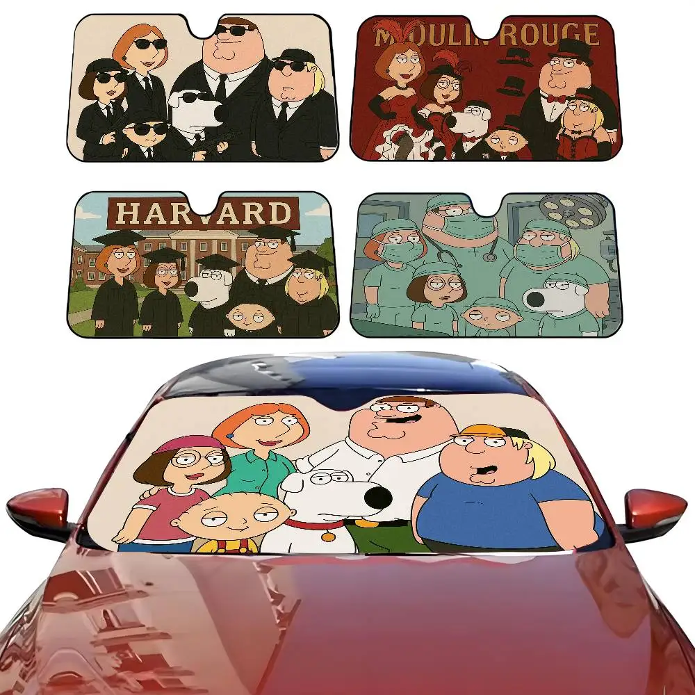 

Автомобильный солнцезащитный козырек с рисунком F-Family G-Guy, зонтик от солнца на лобовое стекло автомобиля, защита от ультрафиолета и внутренний охладитель