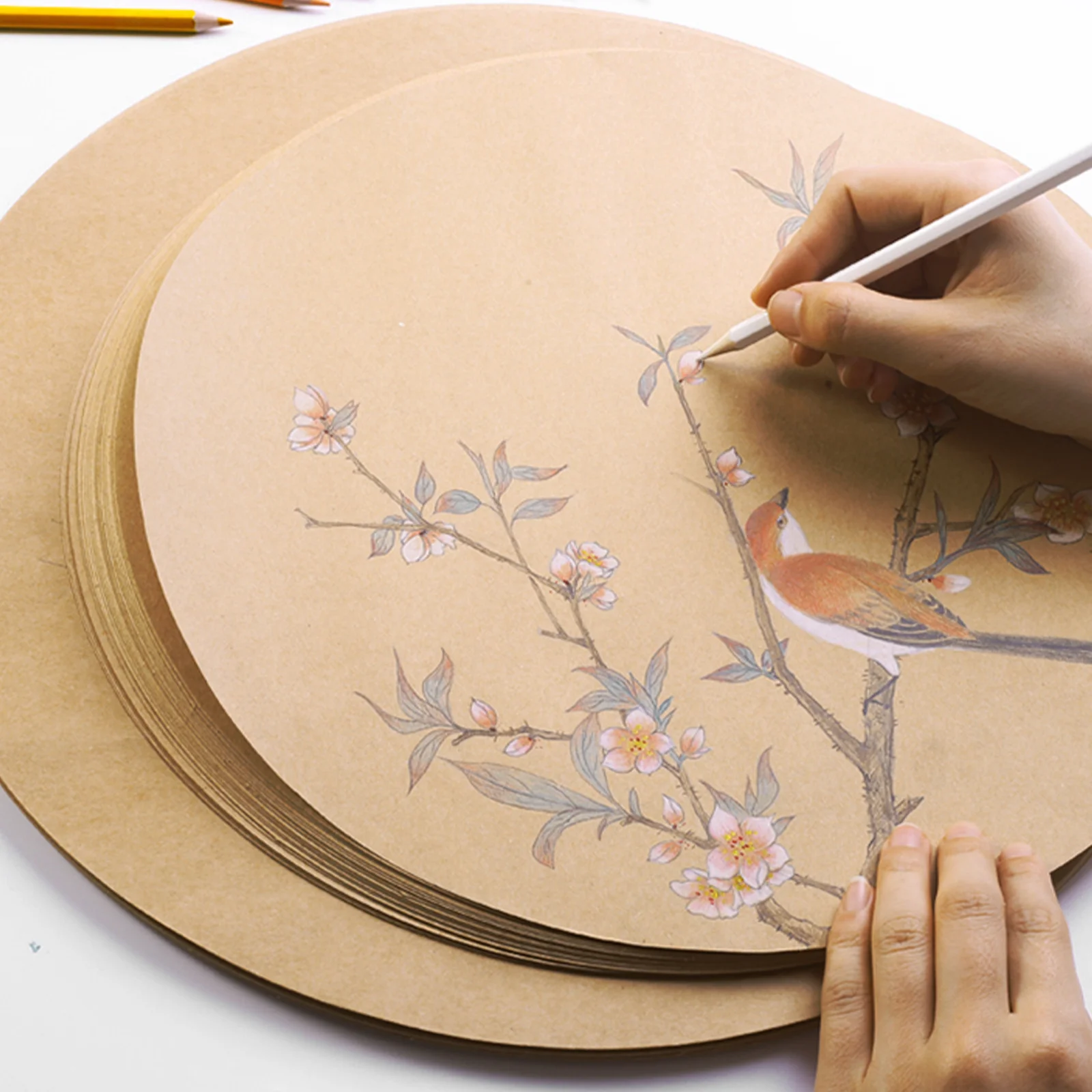 

50Pcs Round Drawing Cardboard Thick Art Paper Suitable for Painting Writing Craft Mandala Design Lightweight Portable DIY