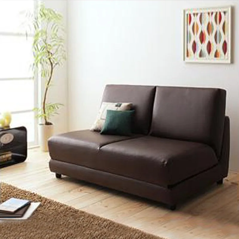 Sofa bed folding dual-purpose single leather multi-functional small apartment living room study lunch break
