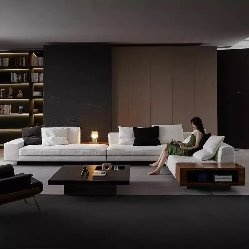 Living room home fabric sofa minimalist style Italian light luxury modern simplicity