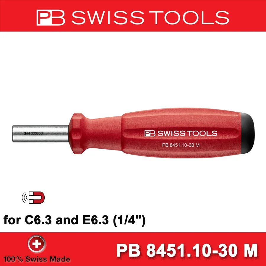 PB Swiss Tools Socket Screwdriver Handle 1/4 Interchangeable Bit Driver Shank hand tools PB 8451.10-30M