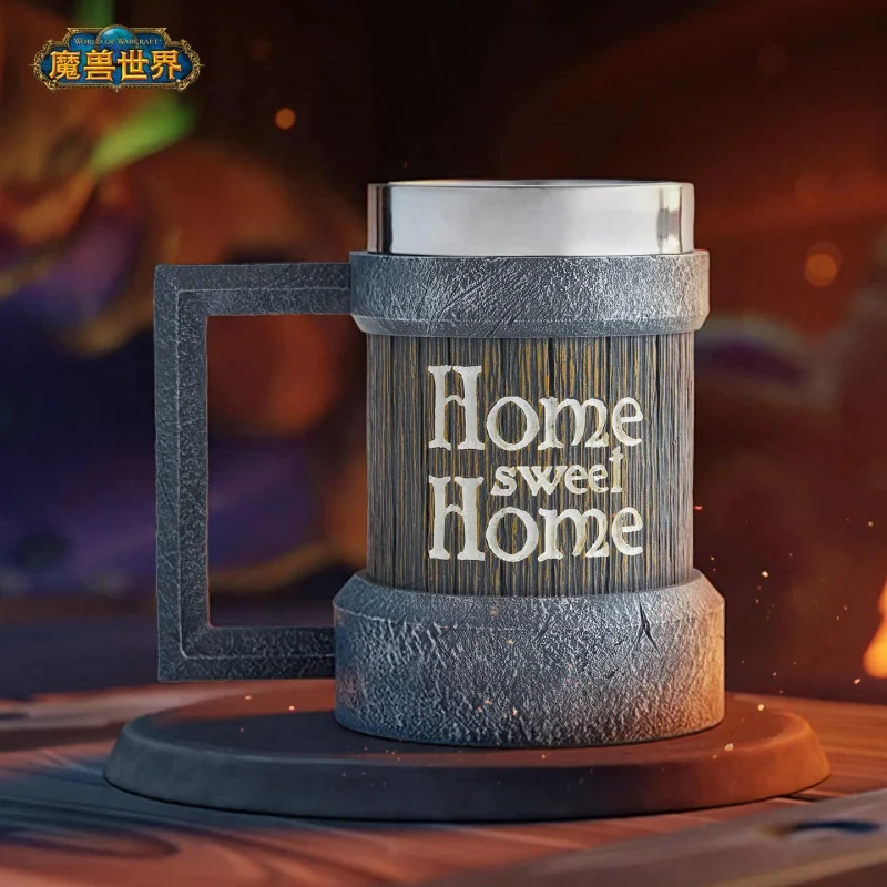 Blizzard World Of Warcraft Retro Beer Mug Stainless Steel Liner Home Sweet Home Drinking Cup For Game Fans Home Office Use