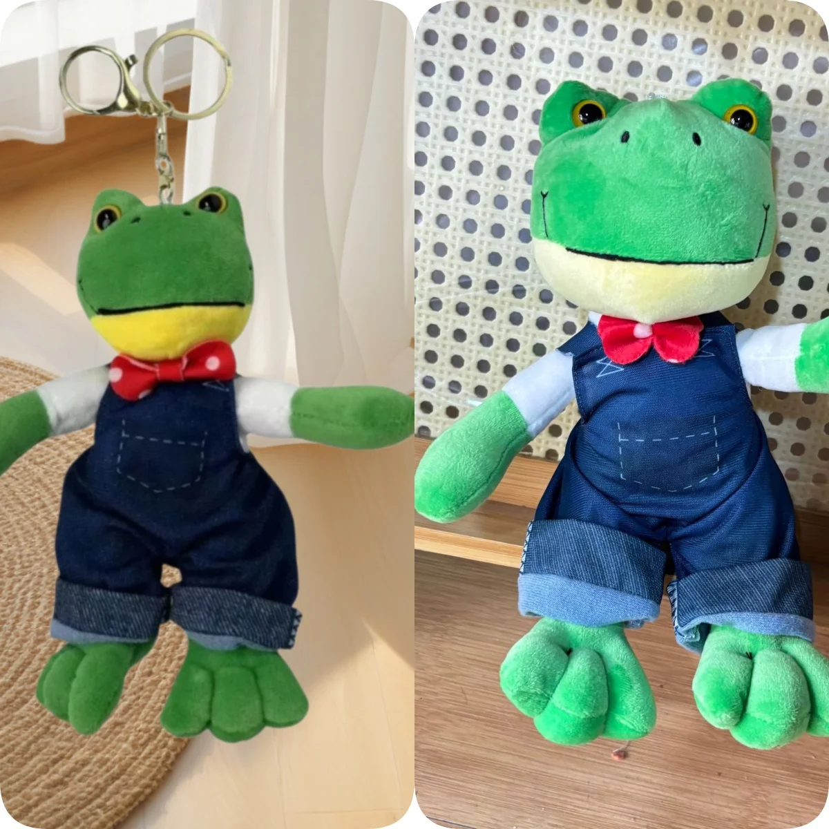 

New Magic Expression Plush Keychain Doll 25cm Soft Plush Frog Toy Cartoon Girl Long Leg Frog Kids