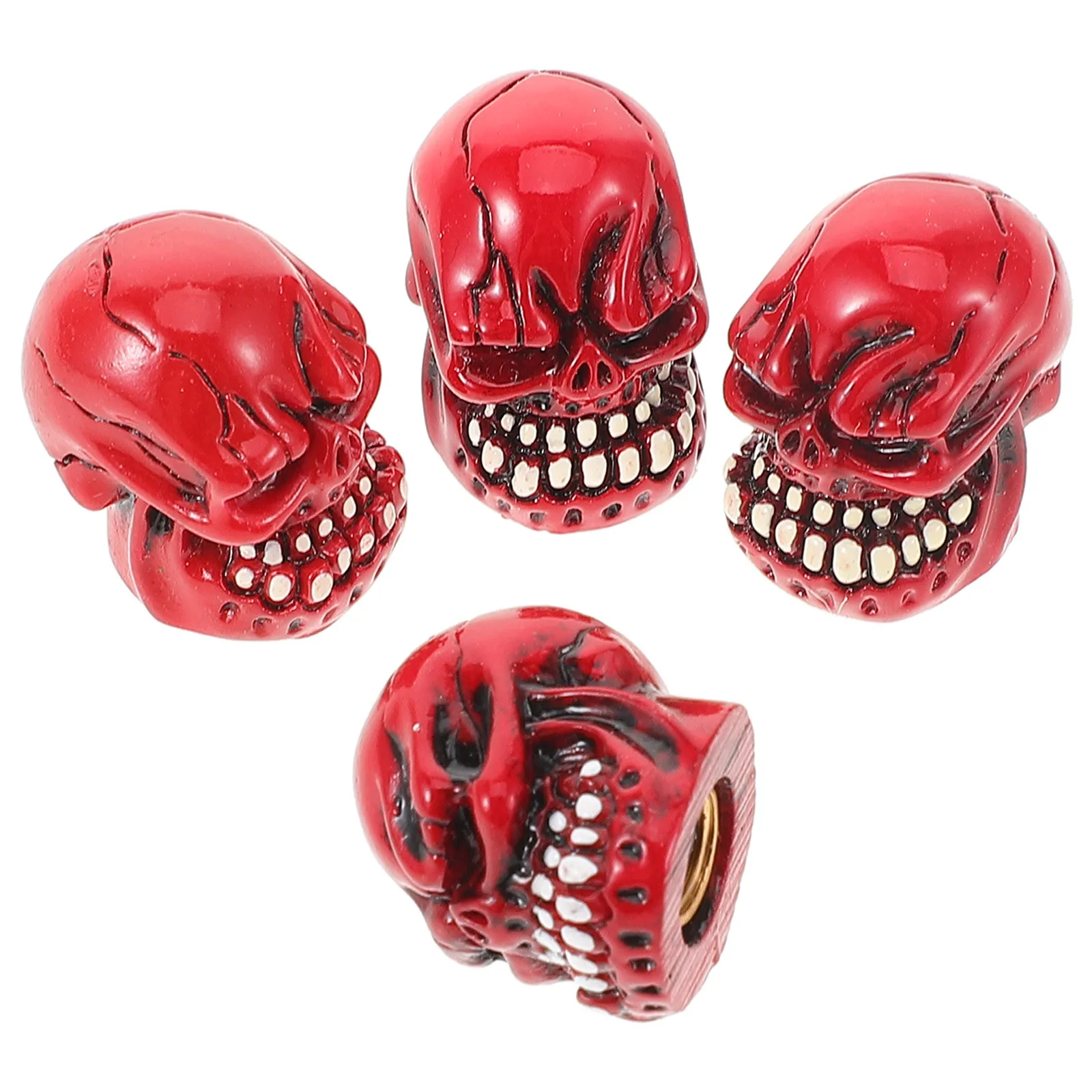 

4Pcs Unique Skull Tire Valve Caps Easy to Install Car Motorcycle Styling Skull Tire Valve Caps Stem Cap Car Accessories