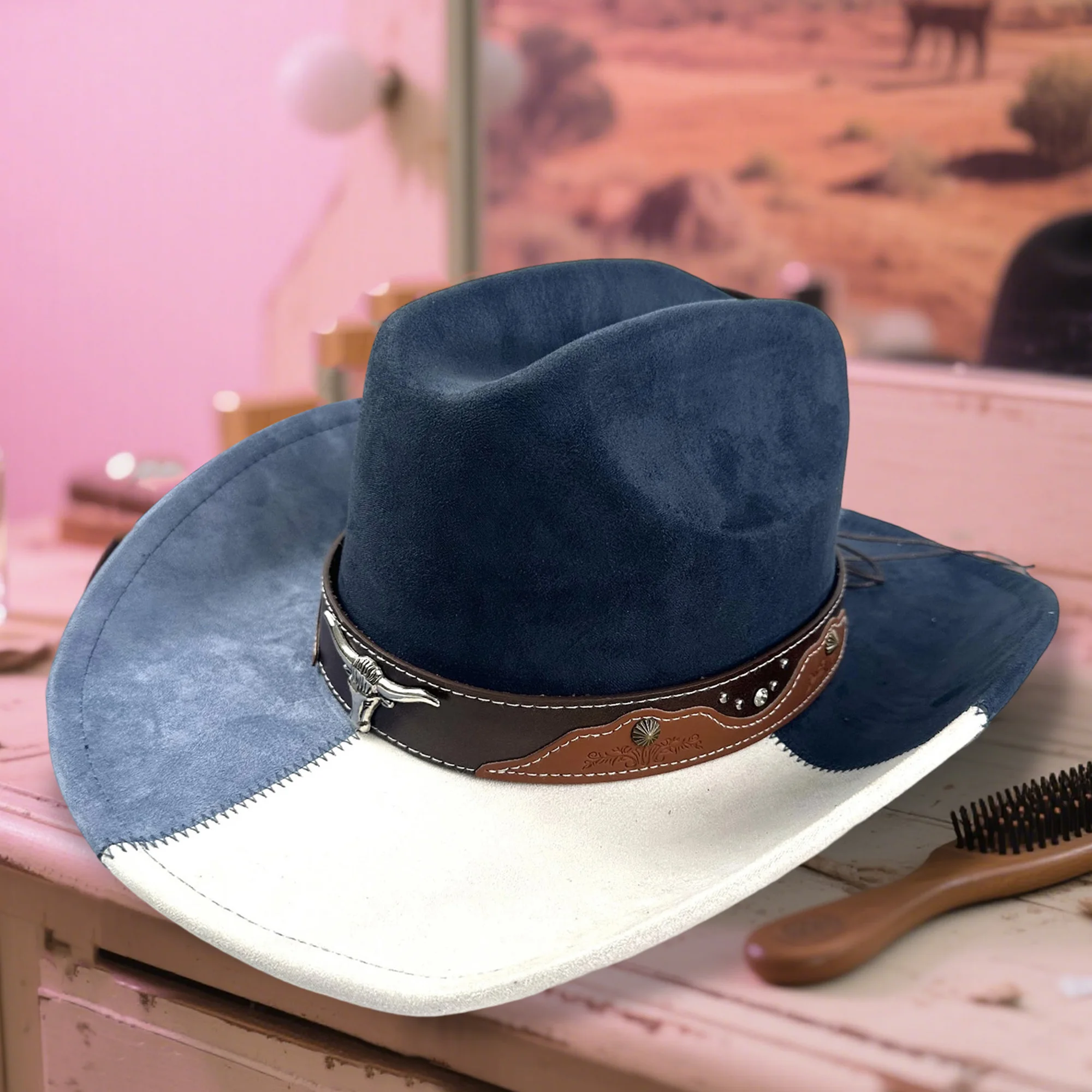 قبعة فيدورا أنيقة للرجال والنساء قبعة تريلبي كلاسيكية من الصوف بحافة واسعة قبعة جاز للمناسبات الرسمية والارتداء اليومي #2