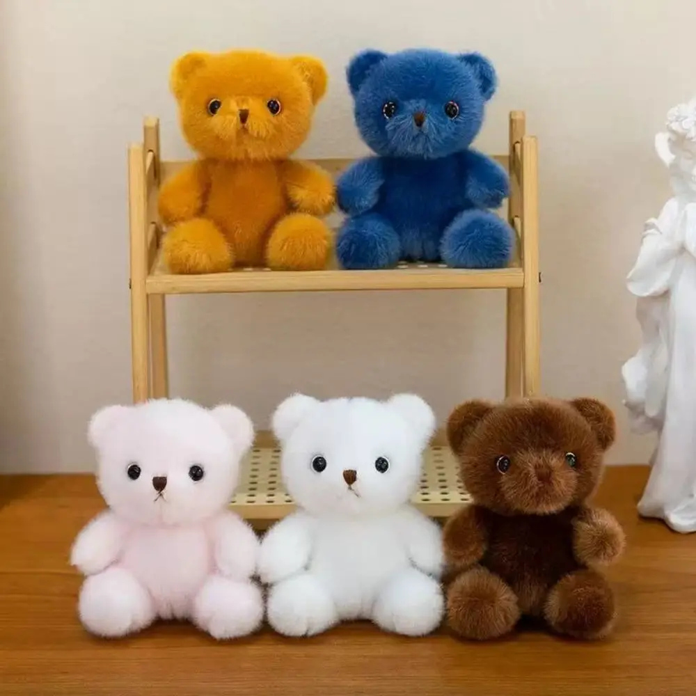 

Плюшевый брелок-медвежонок из ПП-хлопка, мягкая игрушка, кавайный плюшевый медведь, реалистичная плюшевая игрушка-медведь 15 см, украшение для сумки