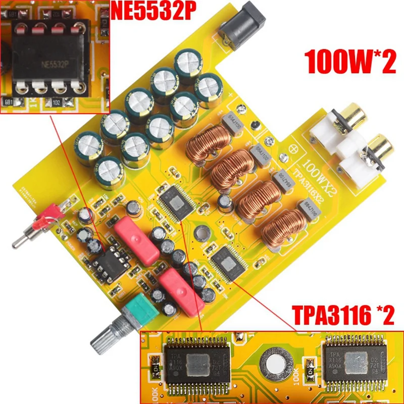 

Высокое качество-Hifi класса D аудио цифровой усилитель мощности TPA3116 усовершенствованный мини-домашний усилитель высокой мощности плата