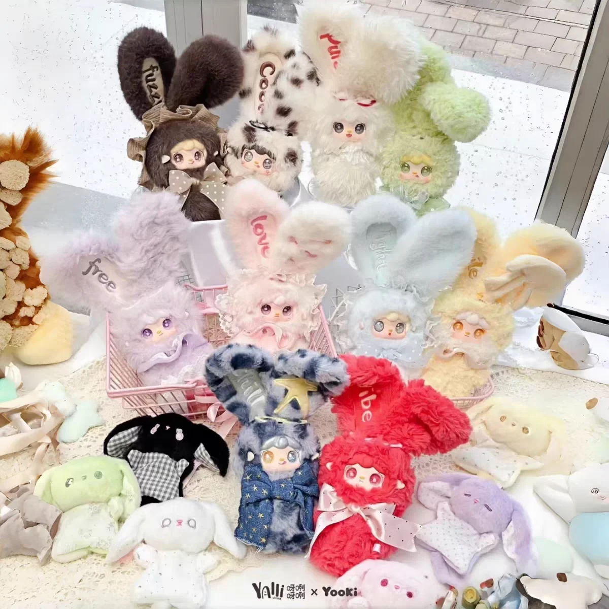 Yooki Healing Bunny Series Vinyl Plush Blind Box Doll Trendy Toy Keychain Bag Charm Pendant Desktop Decoration Ornament Gifts