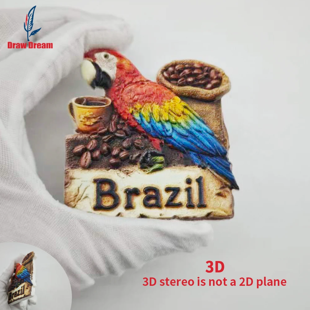1Pc Brazil Fridge Magnet, World Travel Souvenir Collection, Suitable for Home and Office Decoration, Personalized Exclusive Travel Souvenir Magnetic Fridge Magnet, Home Decoration, Kitchen, Room, Office, Cabinet Crafts Gift, Holiday Souvenir, Exquisite Small Gift