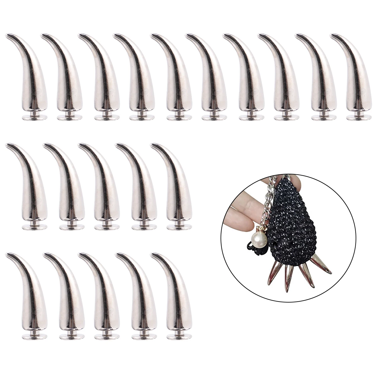 20 pcs Diy Rivets Punk Style Fashionable Metal Rivets For Bags Jeans Decor Silver 7X21Mm Peppers Shape Durable Diy Tool