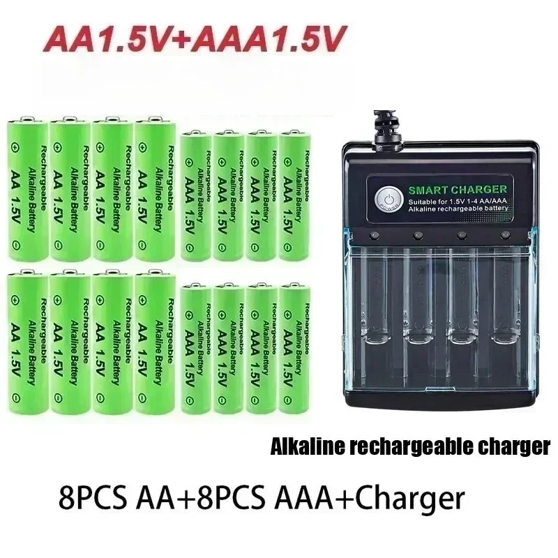 الأصلي AA / AAA بطارية 1.5 بطارية قابلة للشحن + شاحن لراديو الساعة لعبة فيديو كاميرا رقمية AA AAA مجموعة شاحن