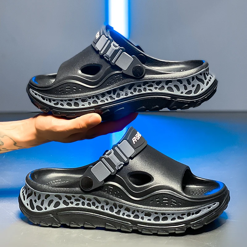 Men's and Women's New Summer Non-Slip Thick-Soled Casual Sports Sandals, Men's Two-Way Wear Water-Resistant Beach Shoes and Sandals